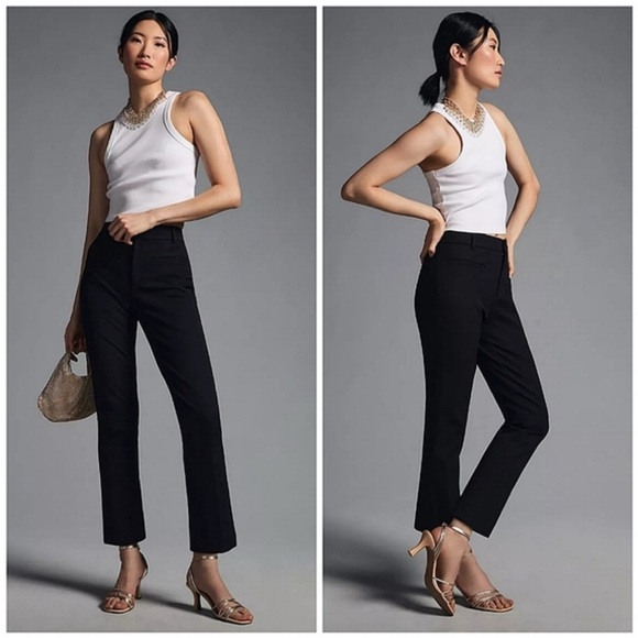 Anthropologie Pants - Maeve by Anthropologie Essential Kick Flare Crop Black Pants Sz 8